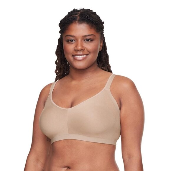 NWT Warners SZ S Beige Blissful Benefits Underarm-Smoothing Stretch Wireless Bra - Picture 1 of 8